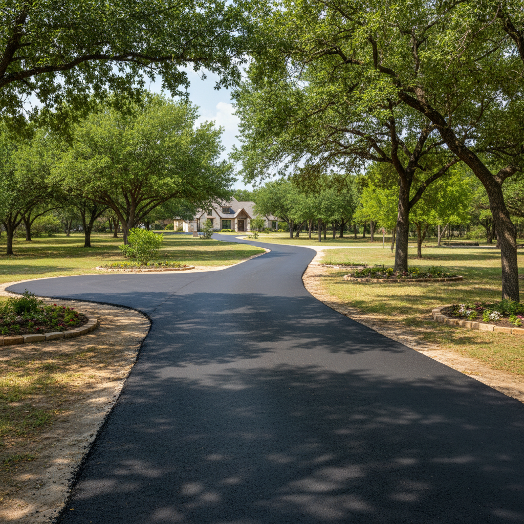 Completed commercial asphalt work at a residential property in Hutto, TX
