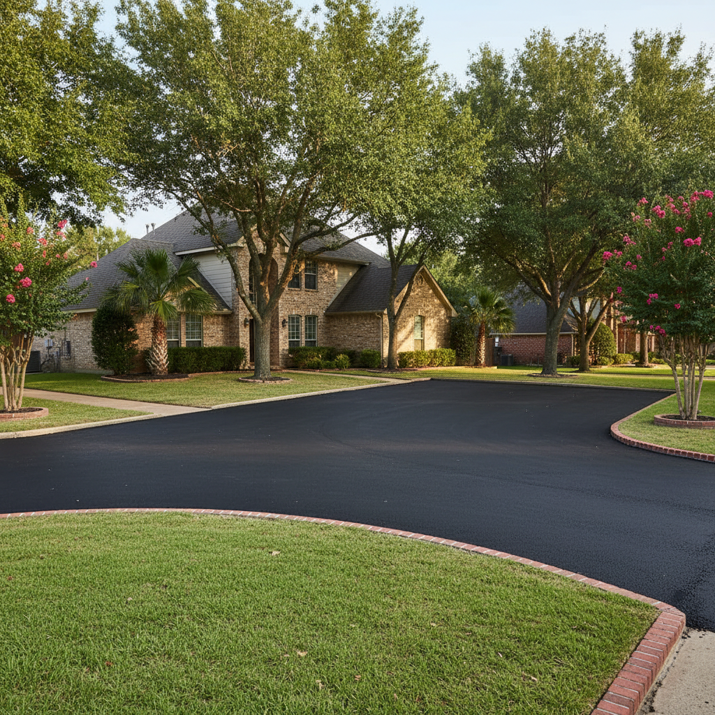 Completed commercial asphalt work at a residential property in Bryan, TX