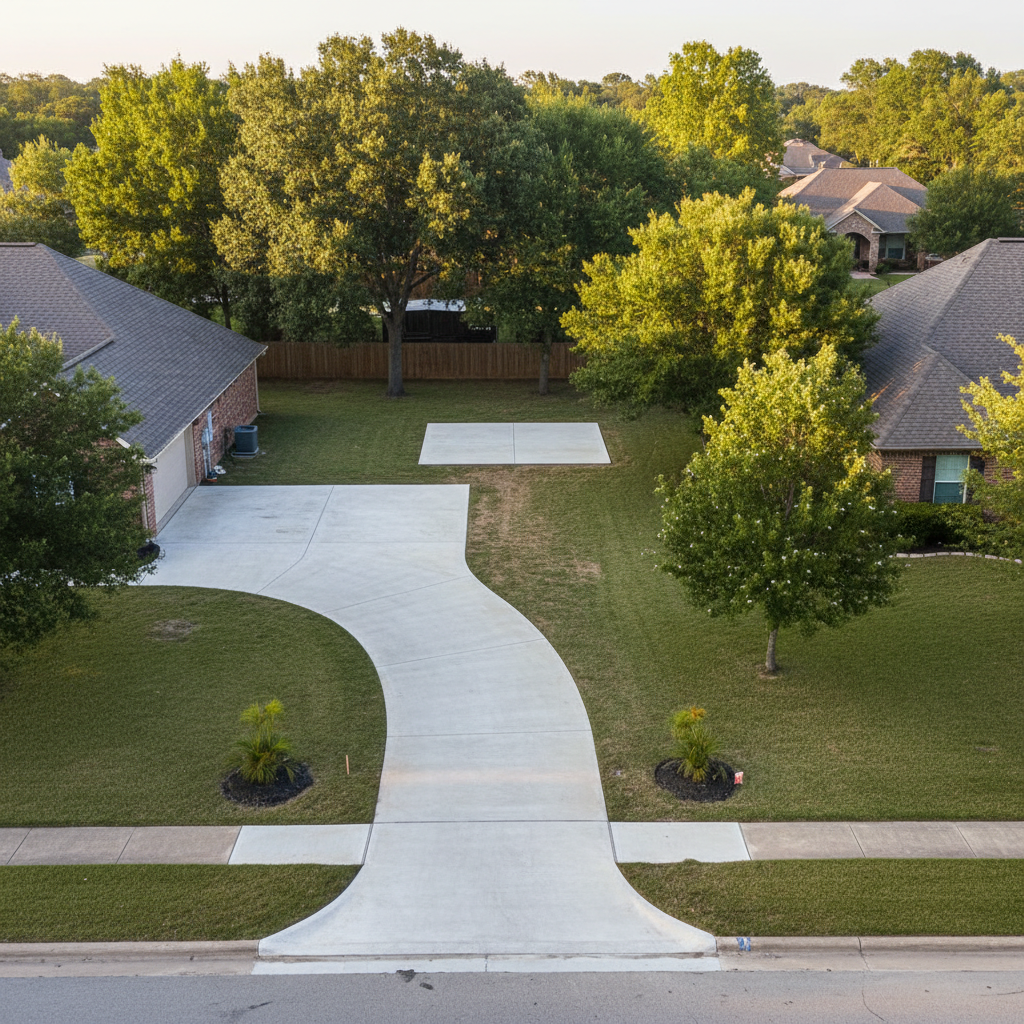 Completed concrete repair work at a residential property in Waco, TX
