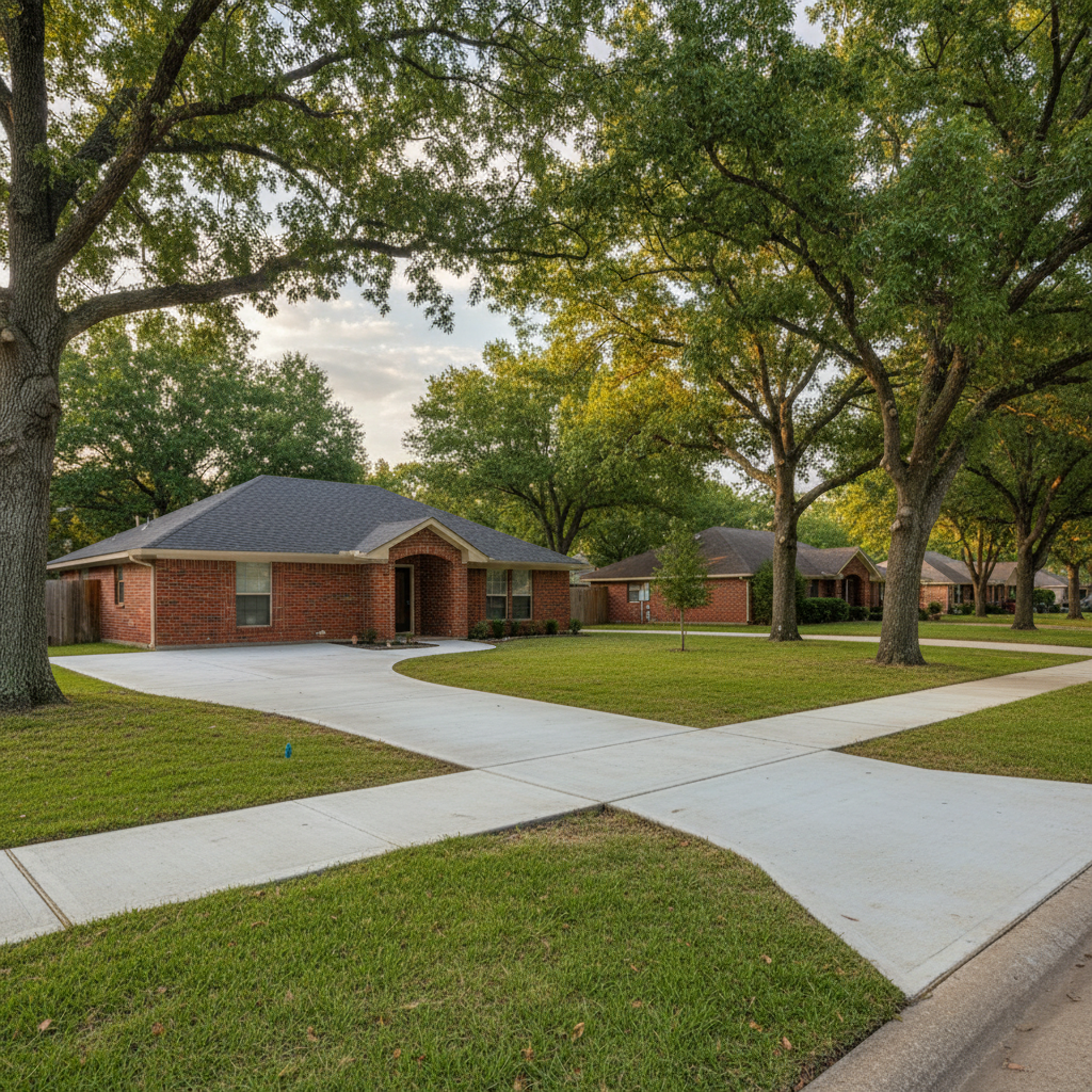 Completed concrete repair work at a residential property in Waco, TX