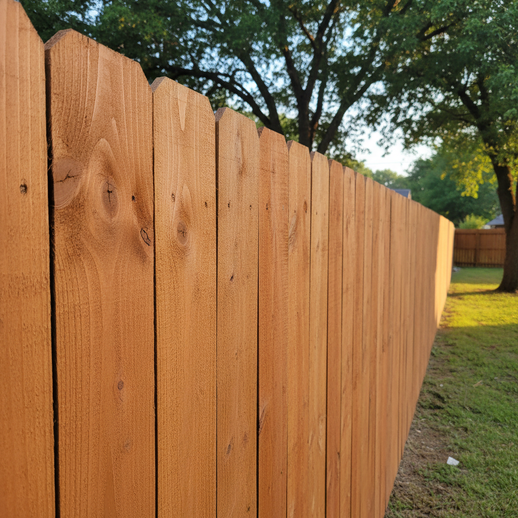 Completed fence staining and painting work at a residential property in Wichita Falls, TX