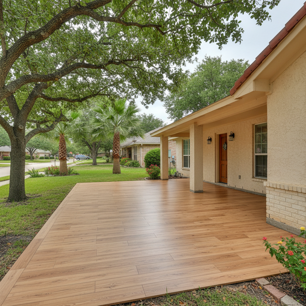 Completed vinyl plank flooring work at a residential property in San Antonio, TX