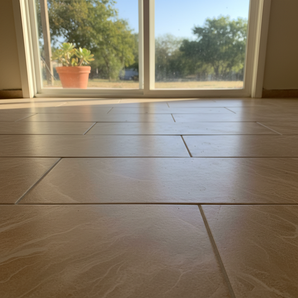 Completed tile flooring work at a residential property in San Antonio, TX