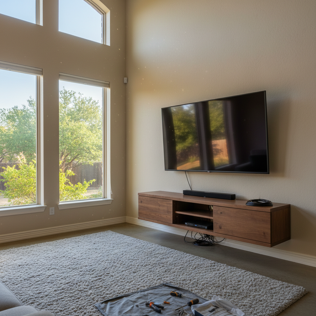 Completed tv mounting work at a residential property in San Antonio, TX