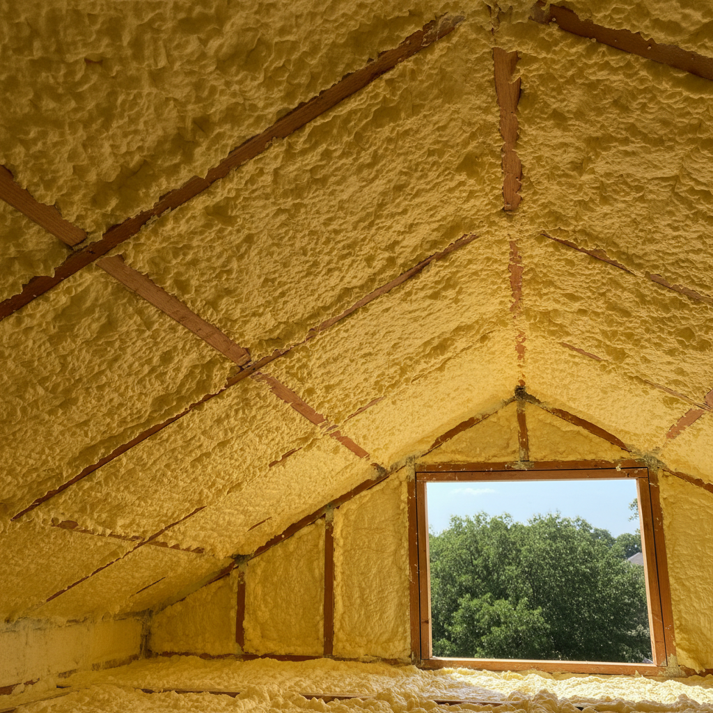 Completed closed cell spray foam work at a residential property in Arlington, TX