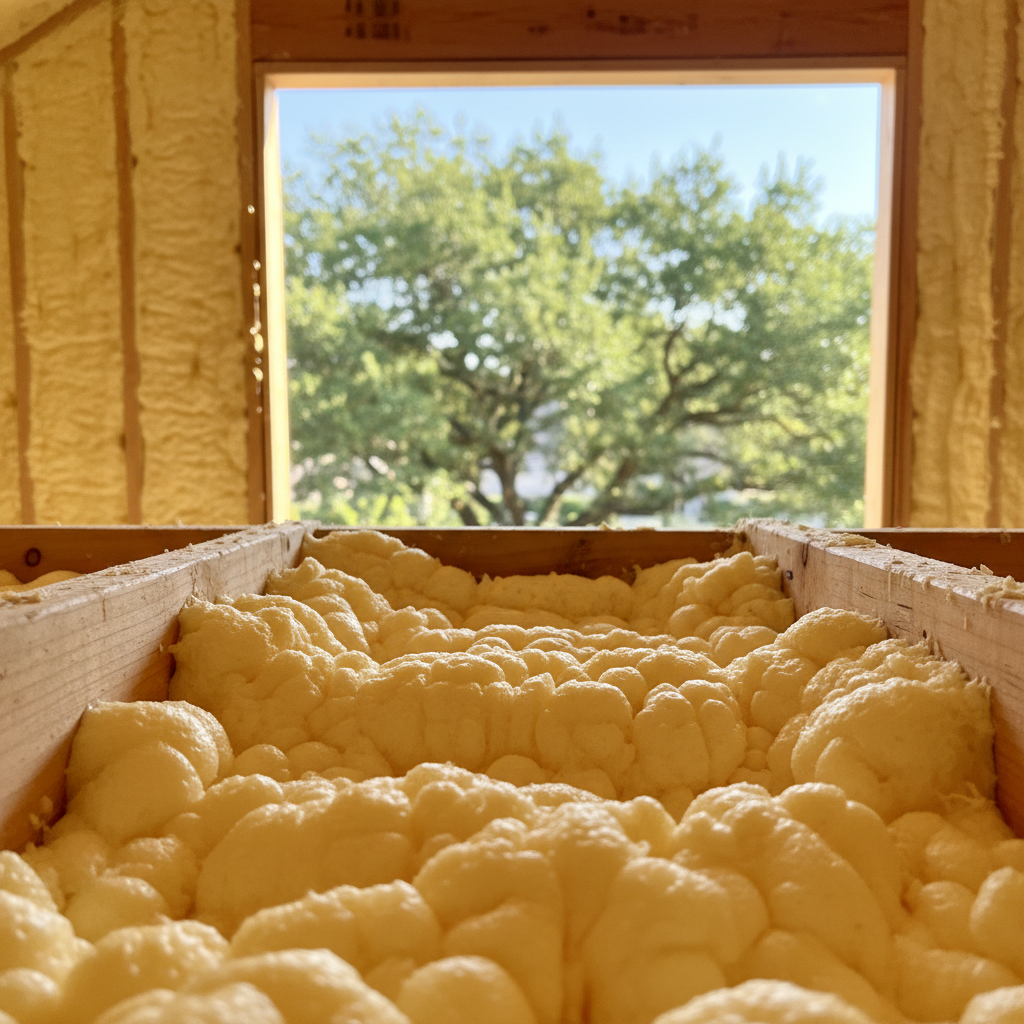 Completed closed cell spray foam work at a residential property in Dallas, TX