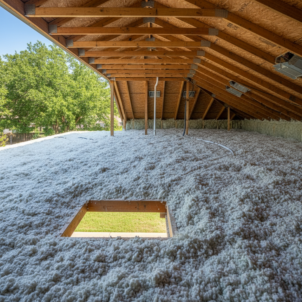 Completed blown-in insulation work at a residential property in Midlothian, TX