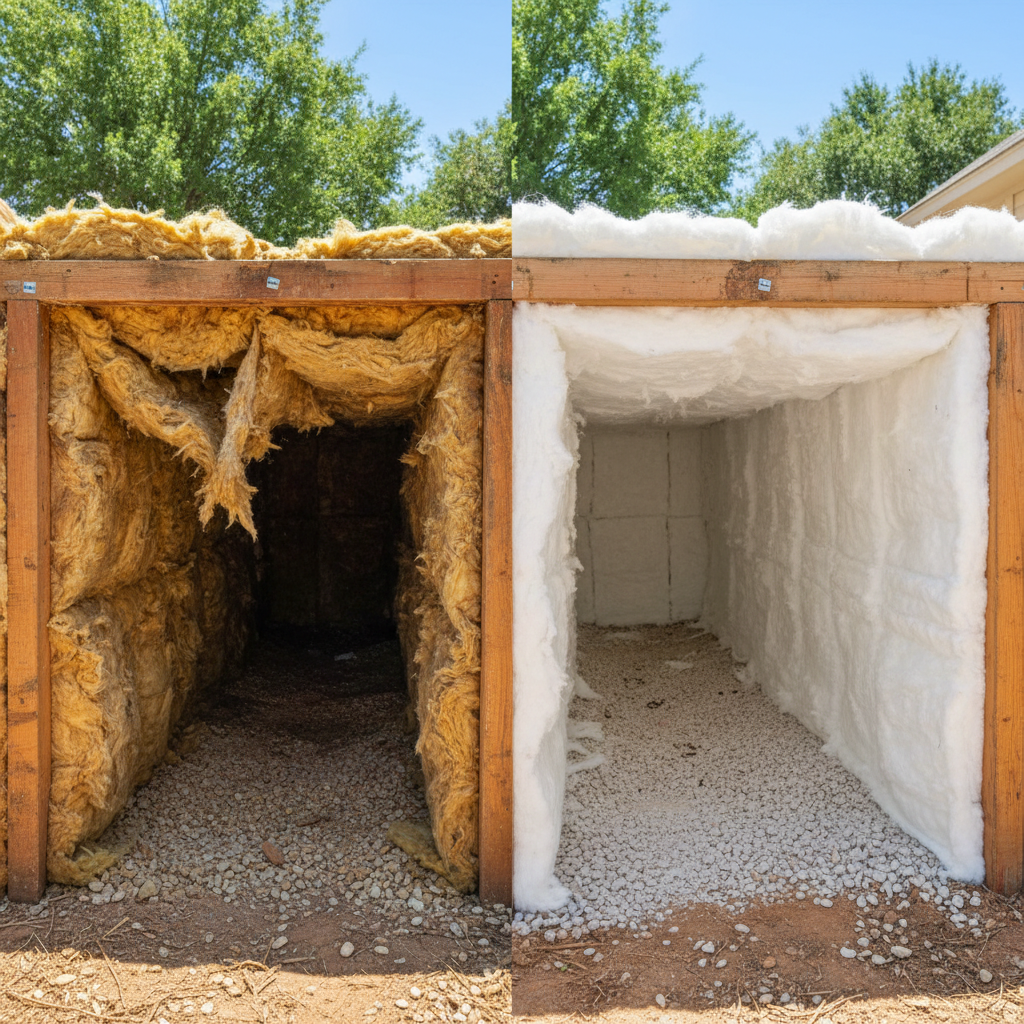 Completed crawl space insulation work at a residential property in Mansfield, TX