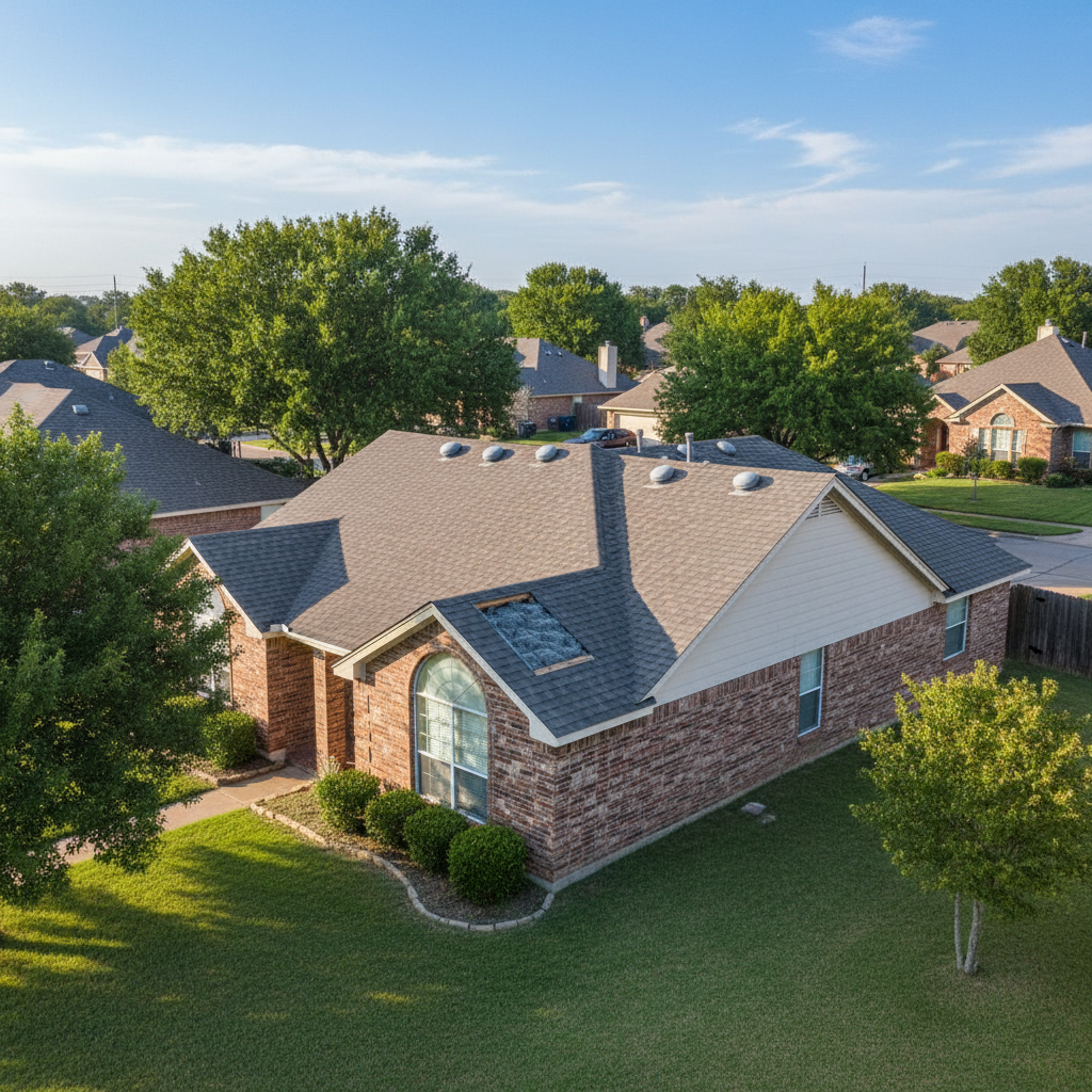 Completed attic insulation work at a residential property in Fort Worth, TX