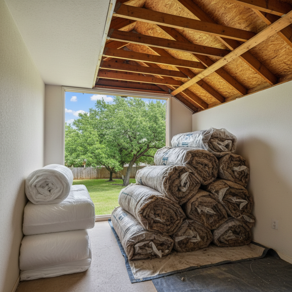 Completed insulation removal work at a residential property in Arlington, TX