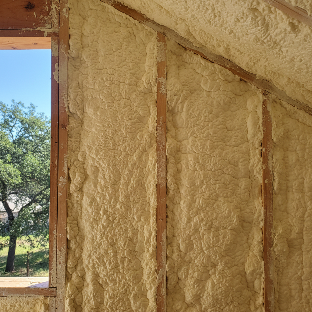 Completed closed cell spray foam work at a residential property in Grand Prairie, TX