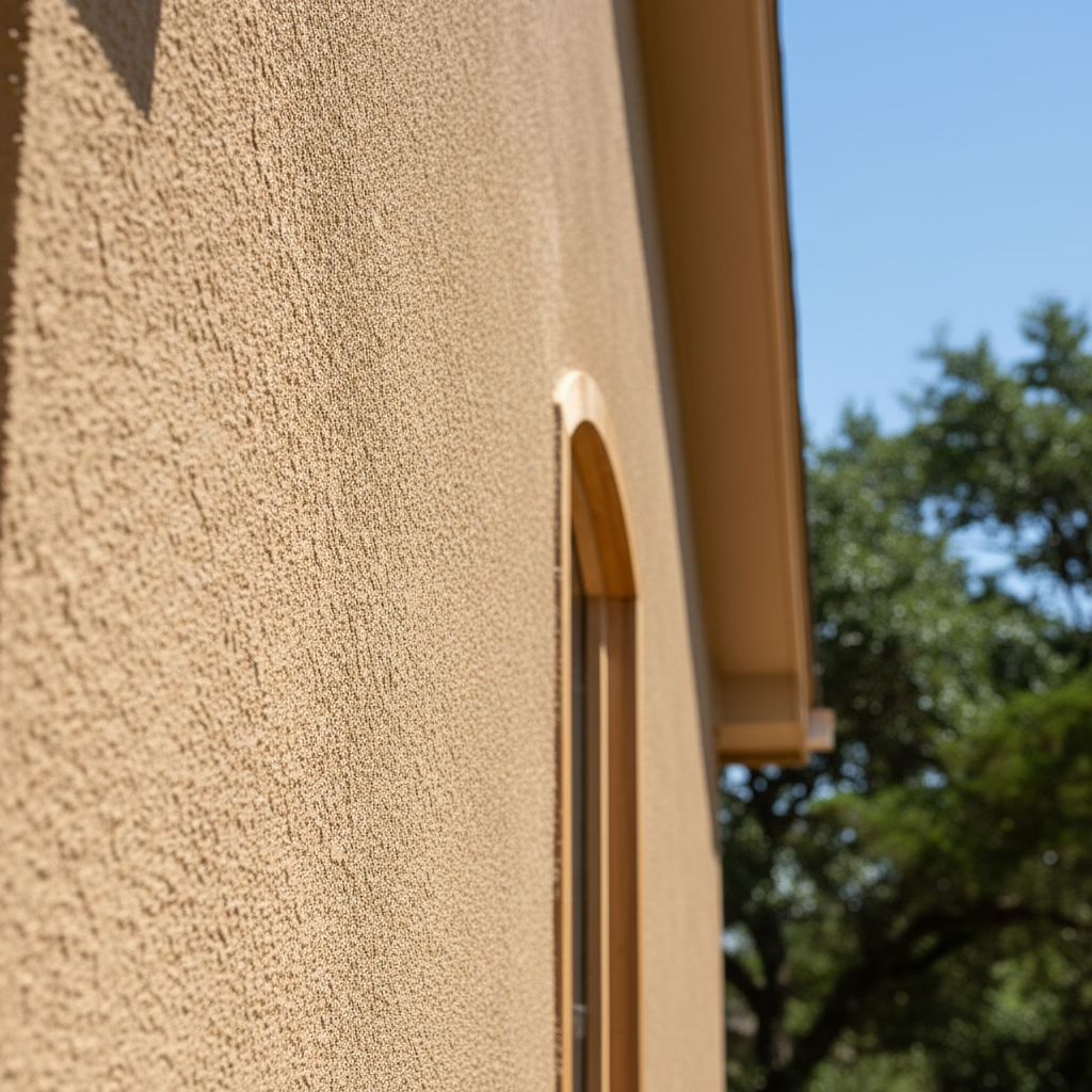 Completed stucco removal work at a residential property in Leander, TX