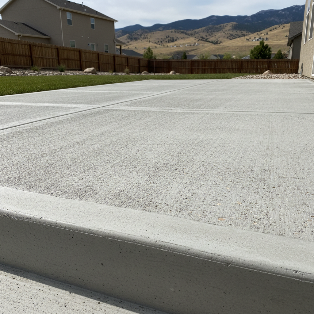Completed concrete installation work at a residential property in West Jordan, UT