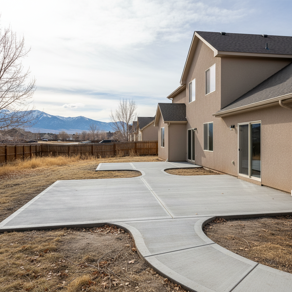 Completed concrete flatwork work at a residential property in West Valley City, UT