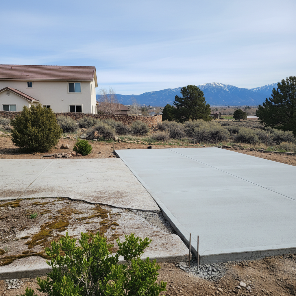 Completed concrete foundations work at a residential property in Provo, UT