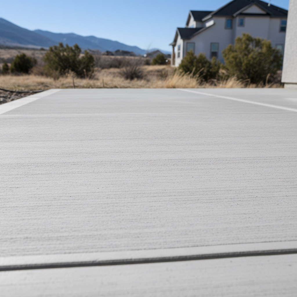 Completed concrete patios work at a residential property in Lehi, UT