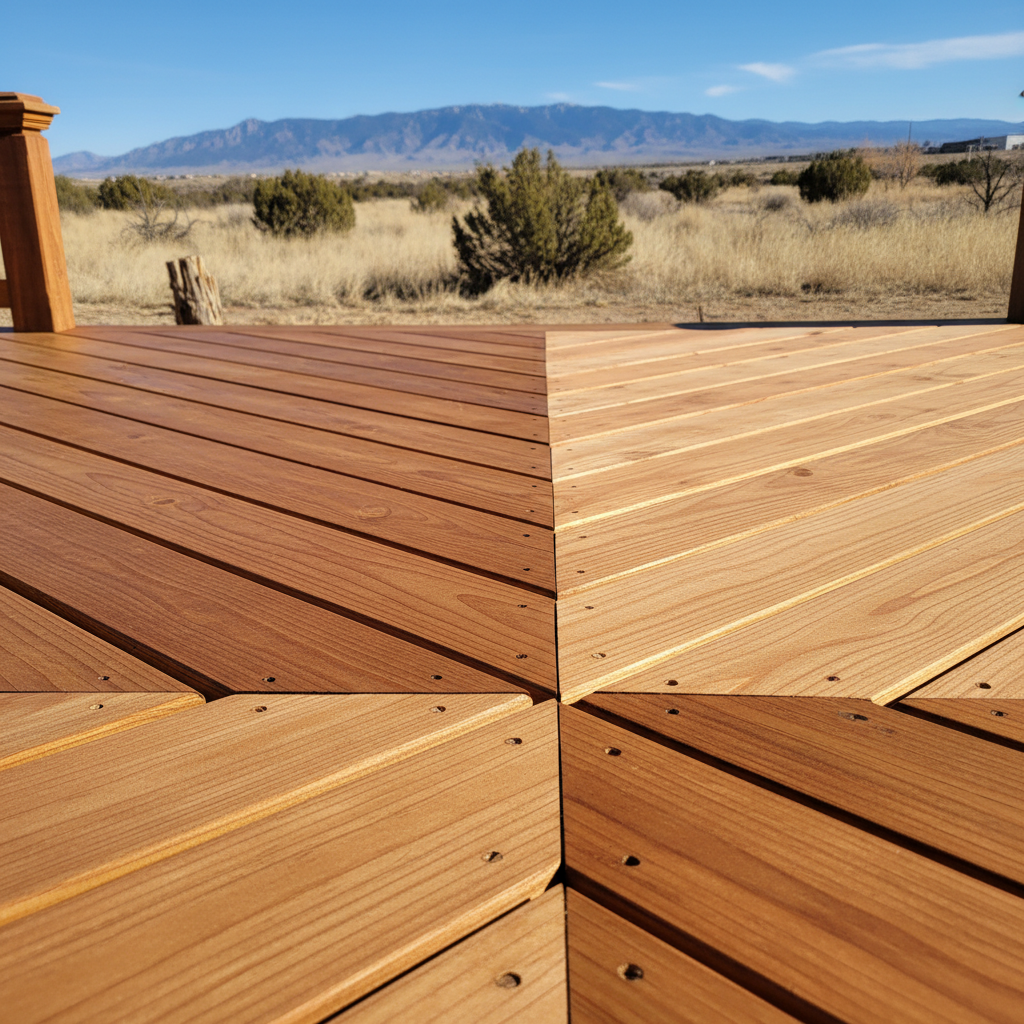 Completed deck construction work at a residential property in Roosevelt, UT
