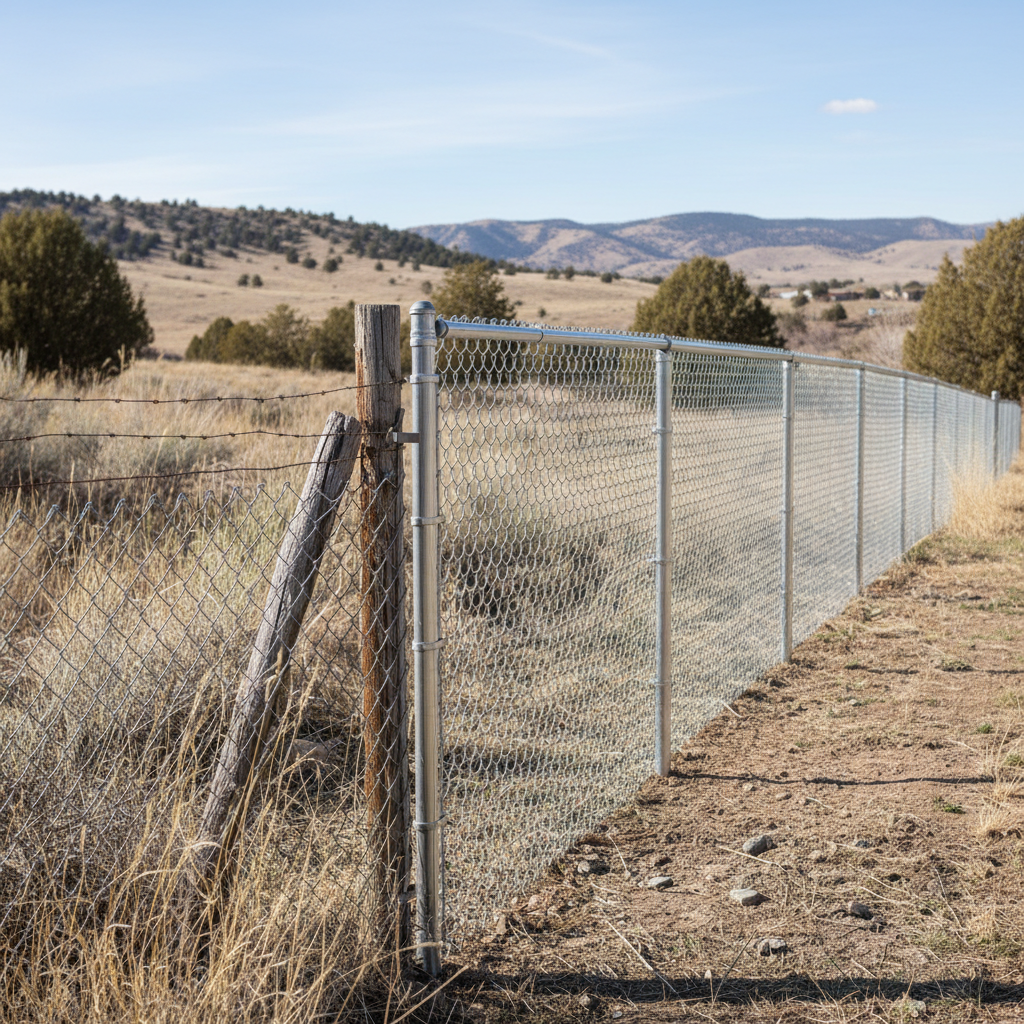 Completed chain link fence installation work at a residential property in Ogden, UT