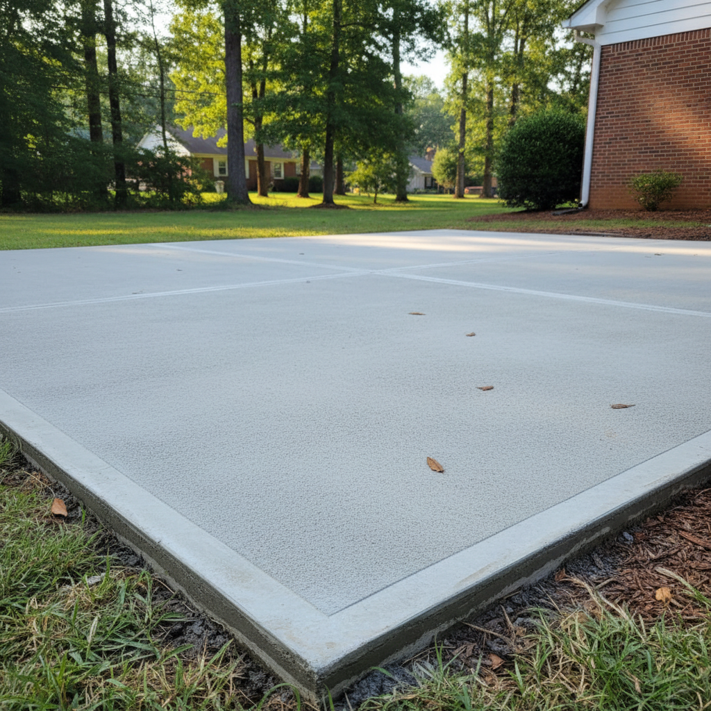 Completed concrete patios work at a residential property in Petersburg, VA