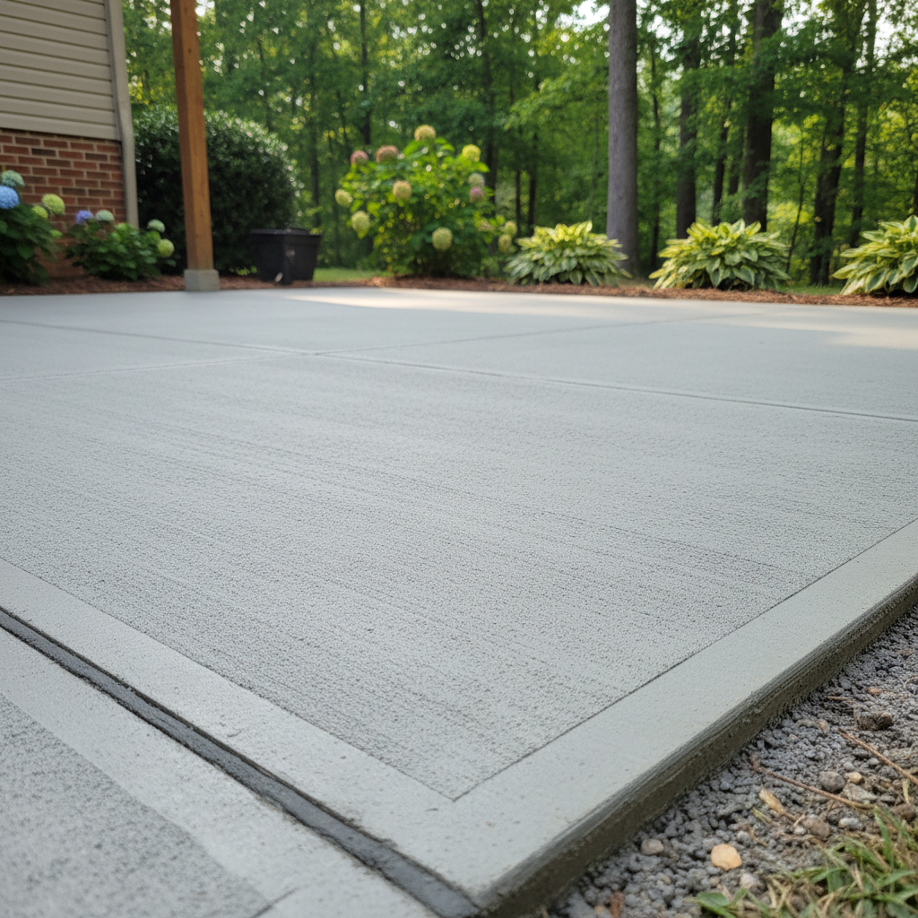 Completed concrete installation work at a residential property in Richmond, VA