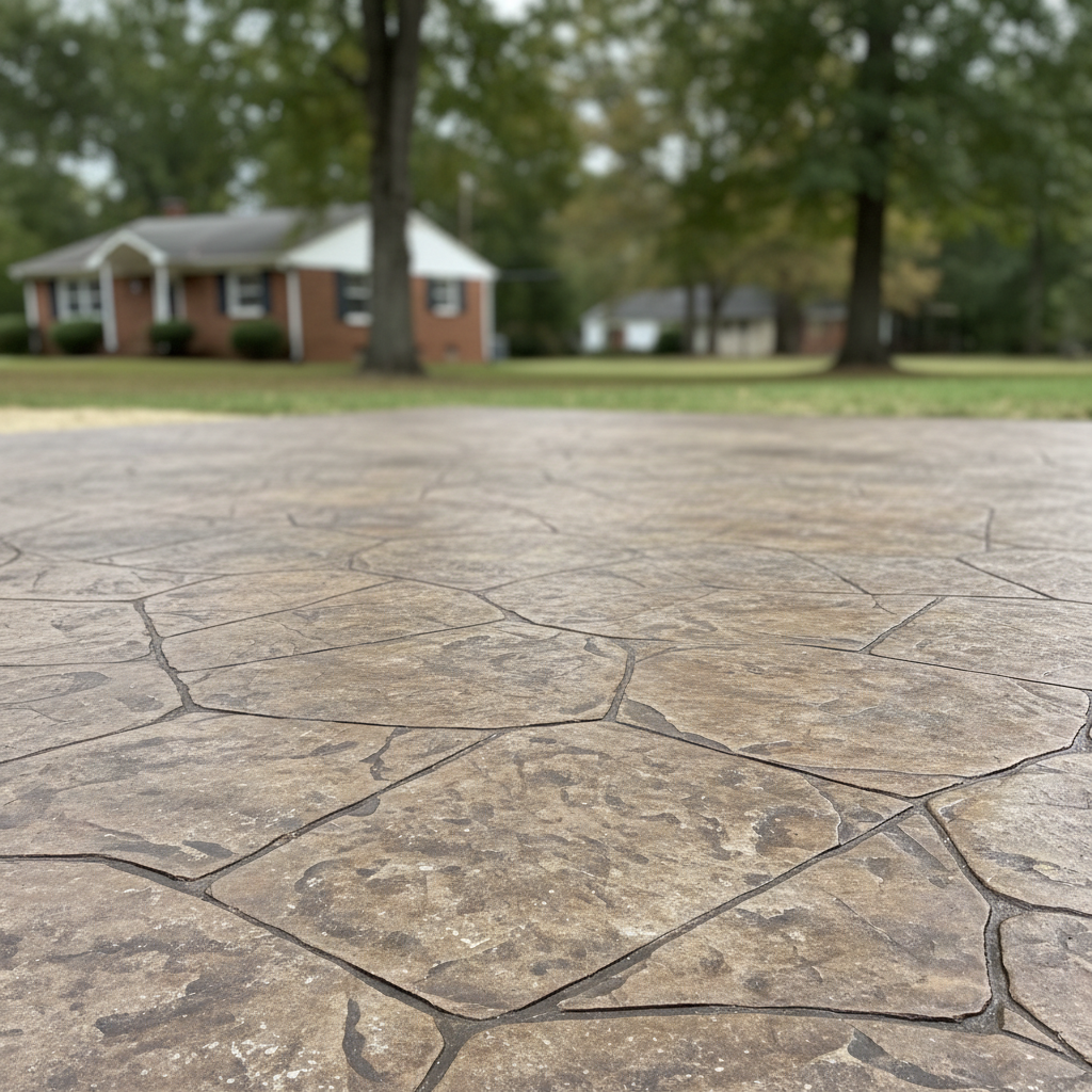 Completed decorative concrete work at a residential property in Petersburg, VA
