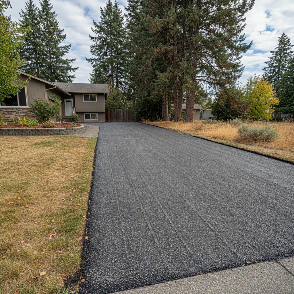 Completed asphalt milling work at a residential property in Kennewick, WA