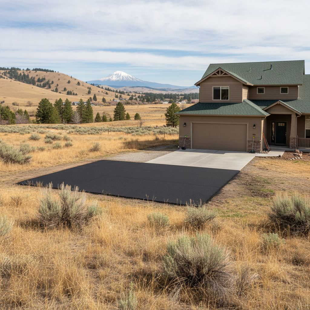 Completed asphalt repair work at a residential property in Yakima, WA