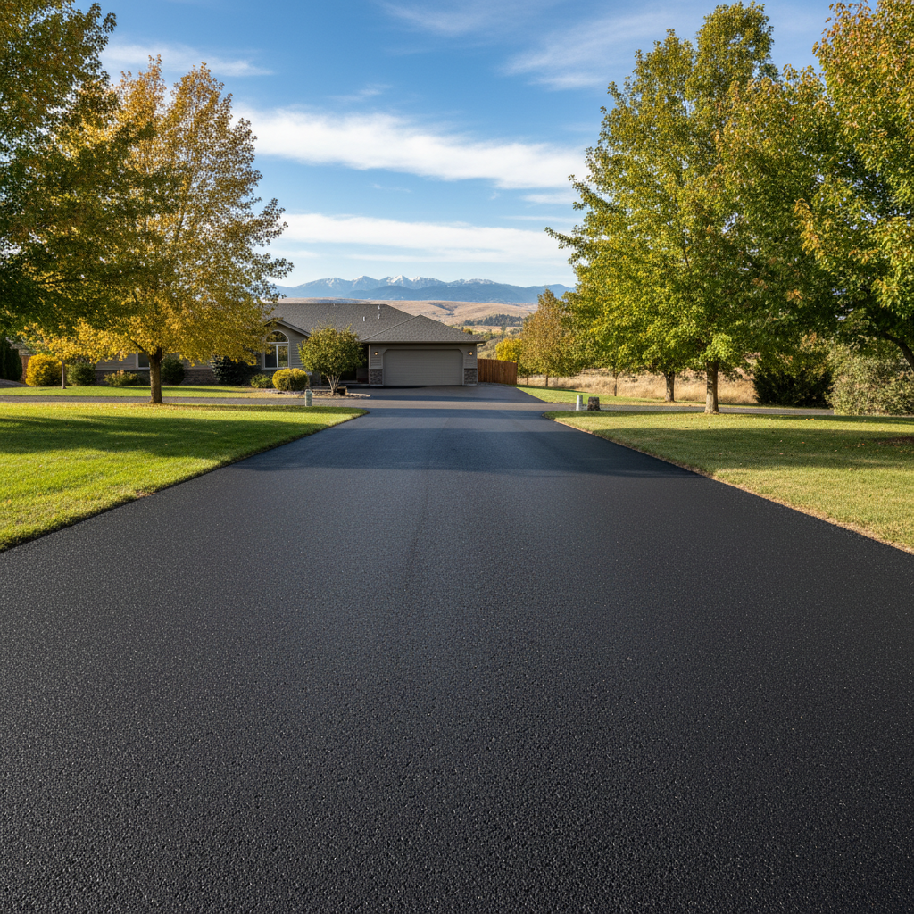 Completed driveway paving work at a residential property in Yakima, WA