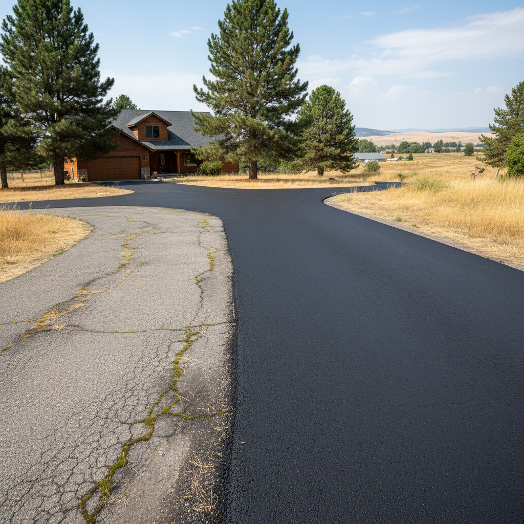 Completed residential asphalt work at a residential property in Yakima, WA