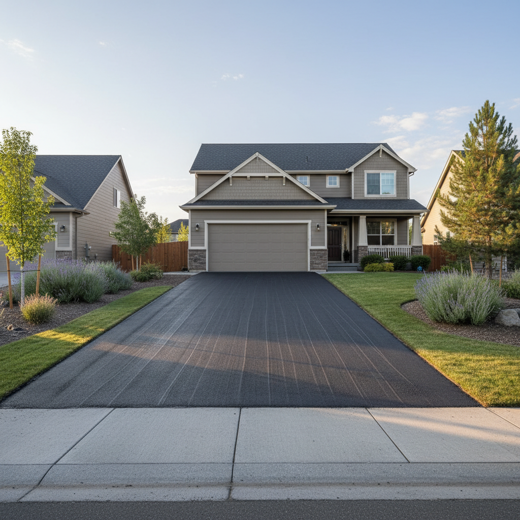 Completed asphalt milling work at a residential property in Pasco, WA