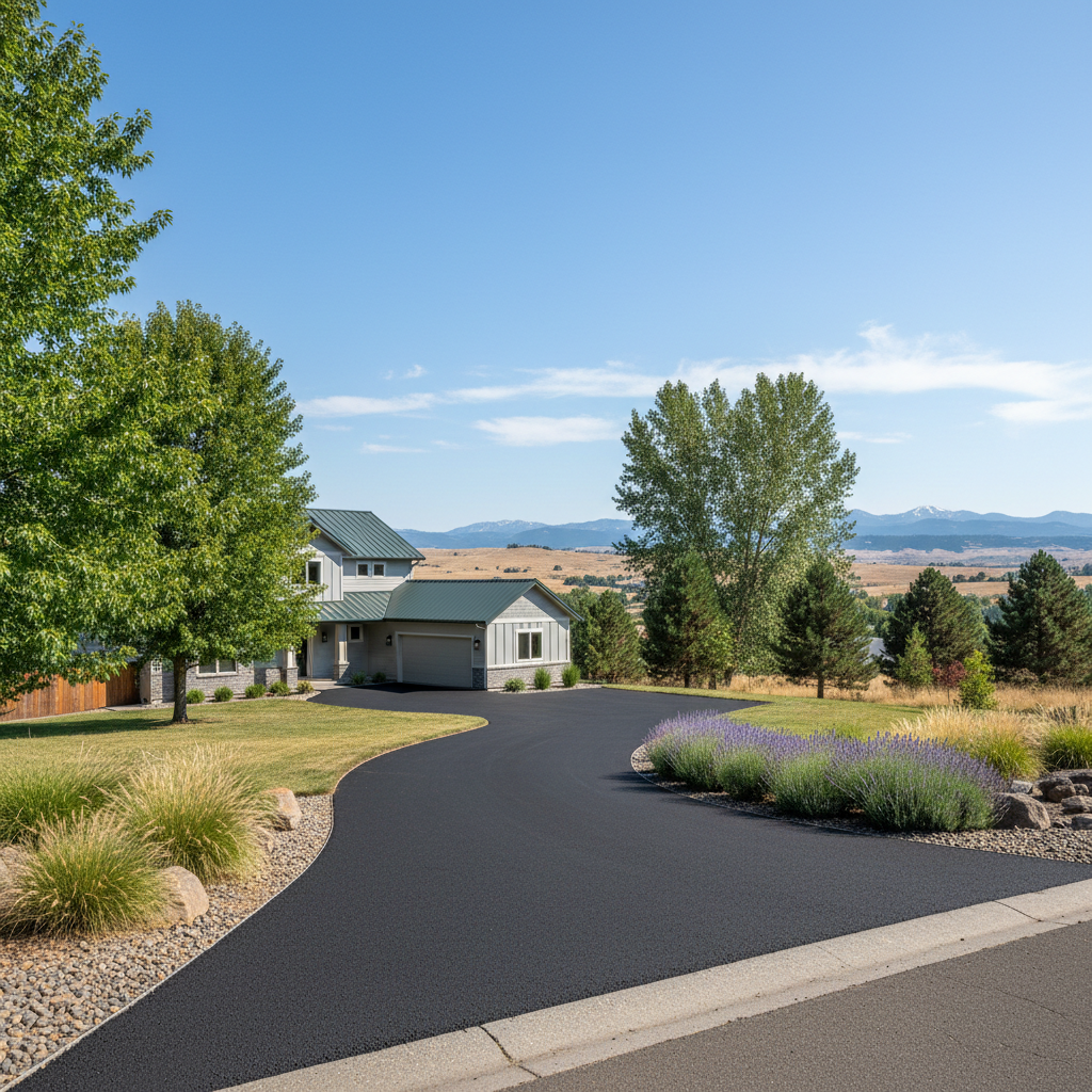 Completed driveway paving work at a residential property in Yakima, WA