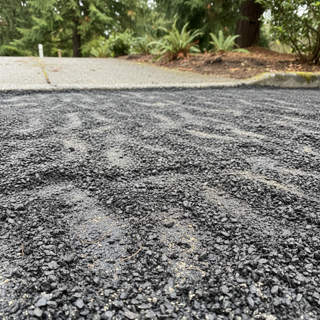 Completed asphalt milling work at a residential property in Bellevue, WA