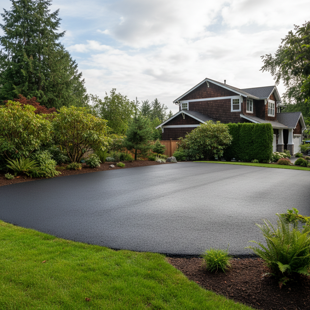 Completed commercial asphalt work at a residential property in Kirkland, WA