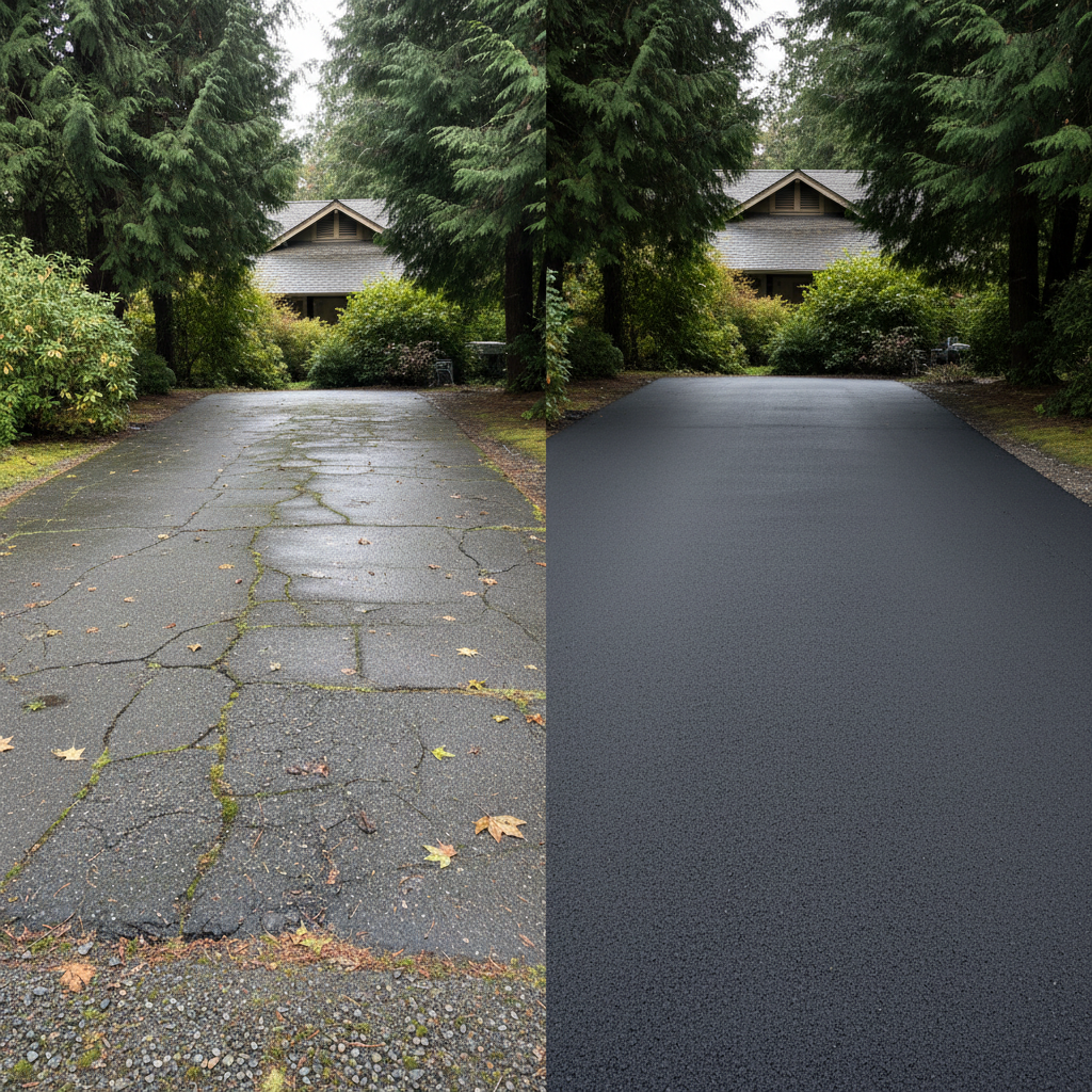 Completed commercial asphalt work at a residential property in Seattle, WA