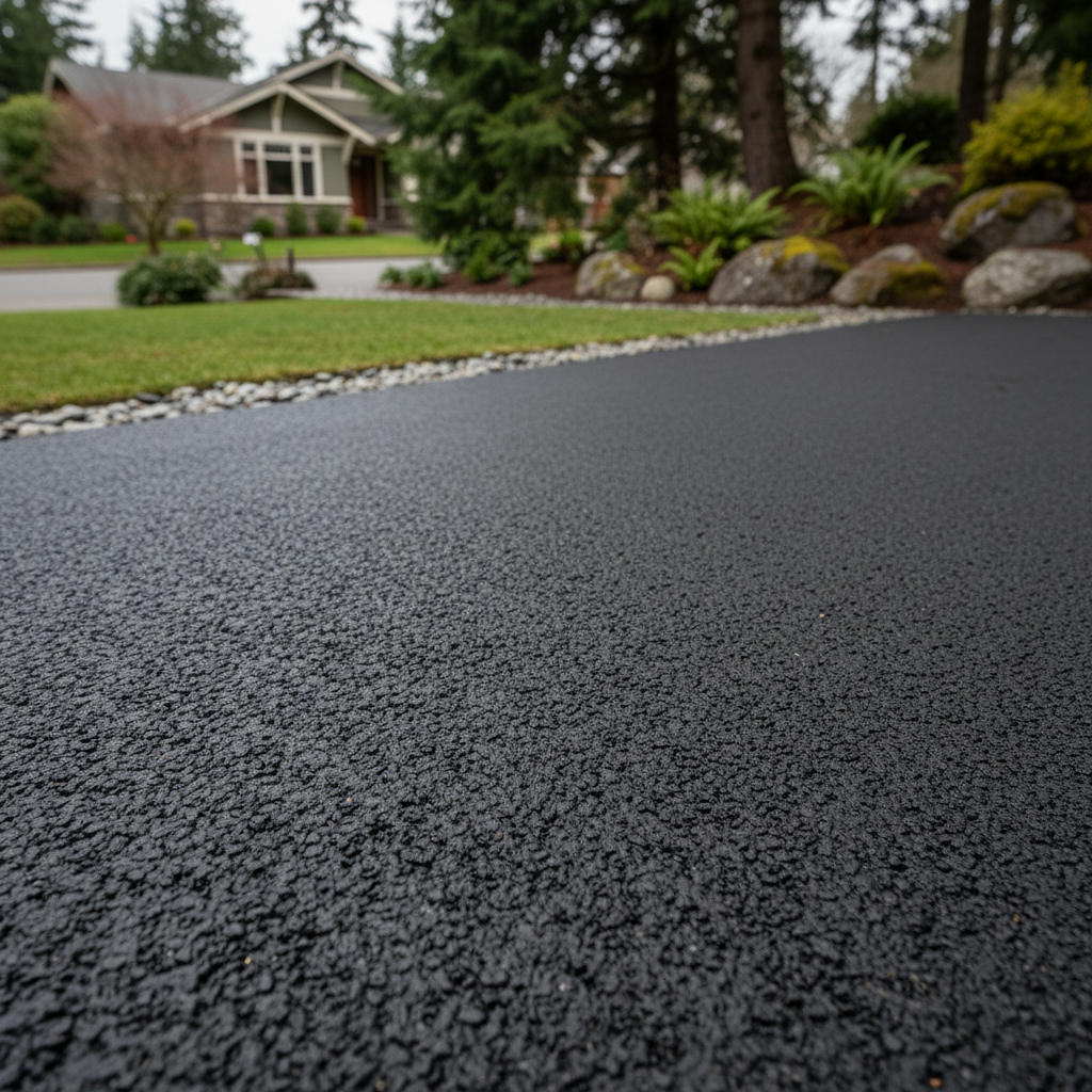Completed residential asphalt work at a residential property in Shoreline, WA