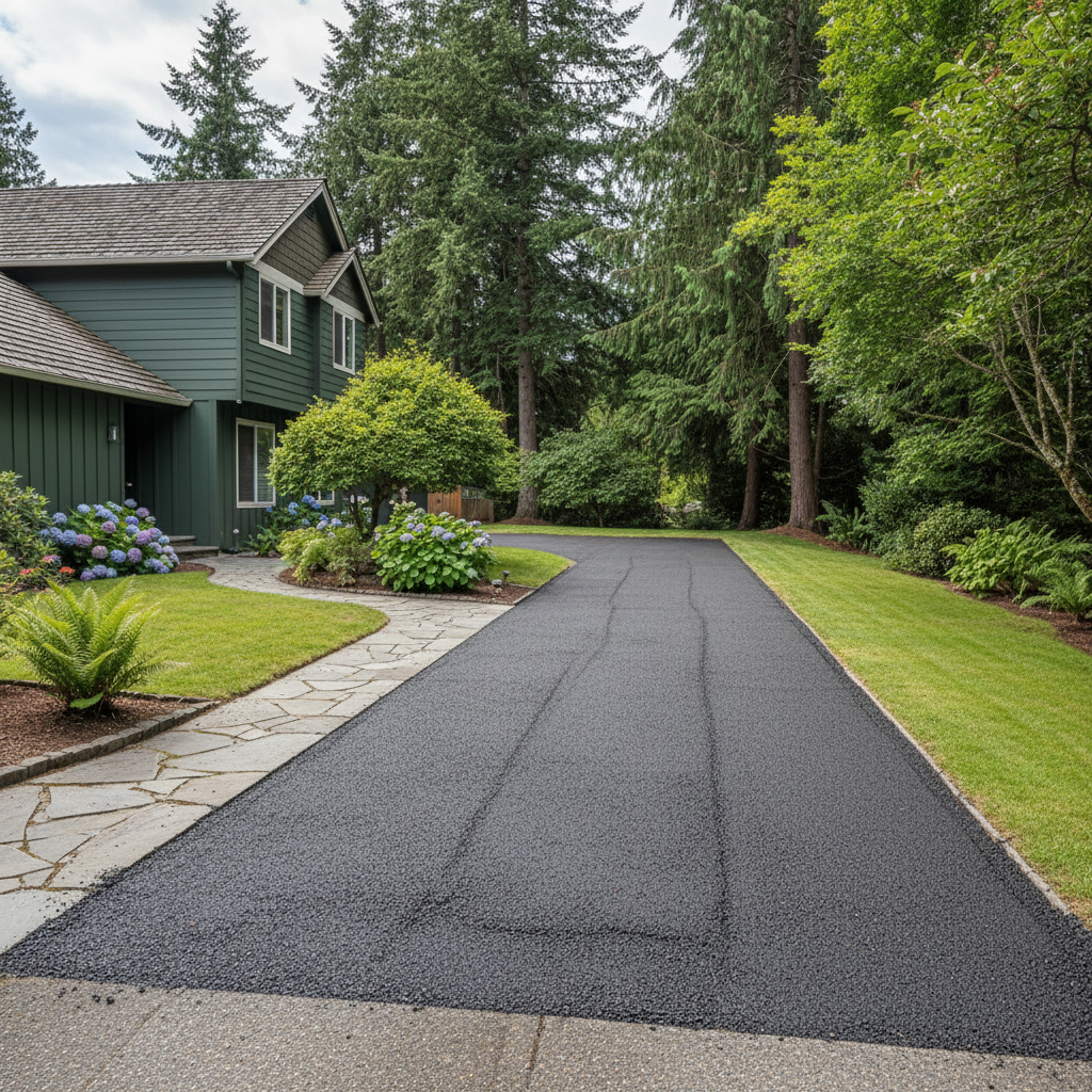 Completed asphalt milling work at a residential property in Kirkland, WA