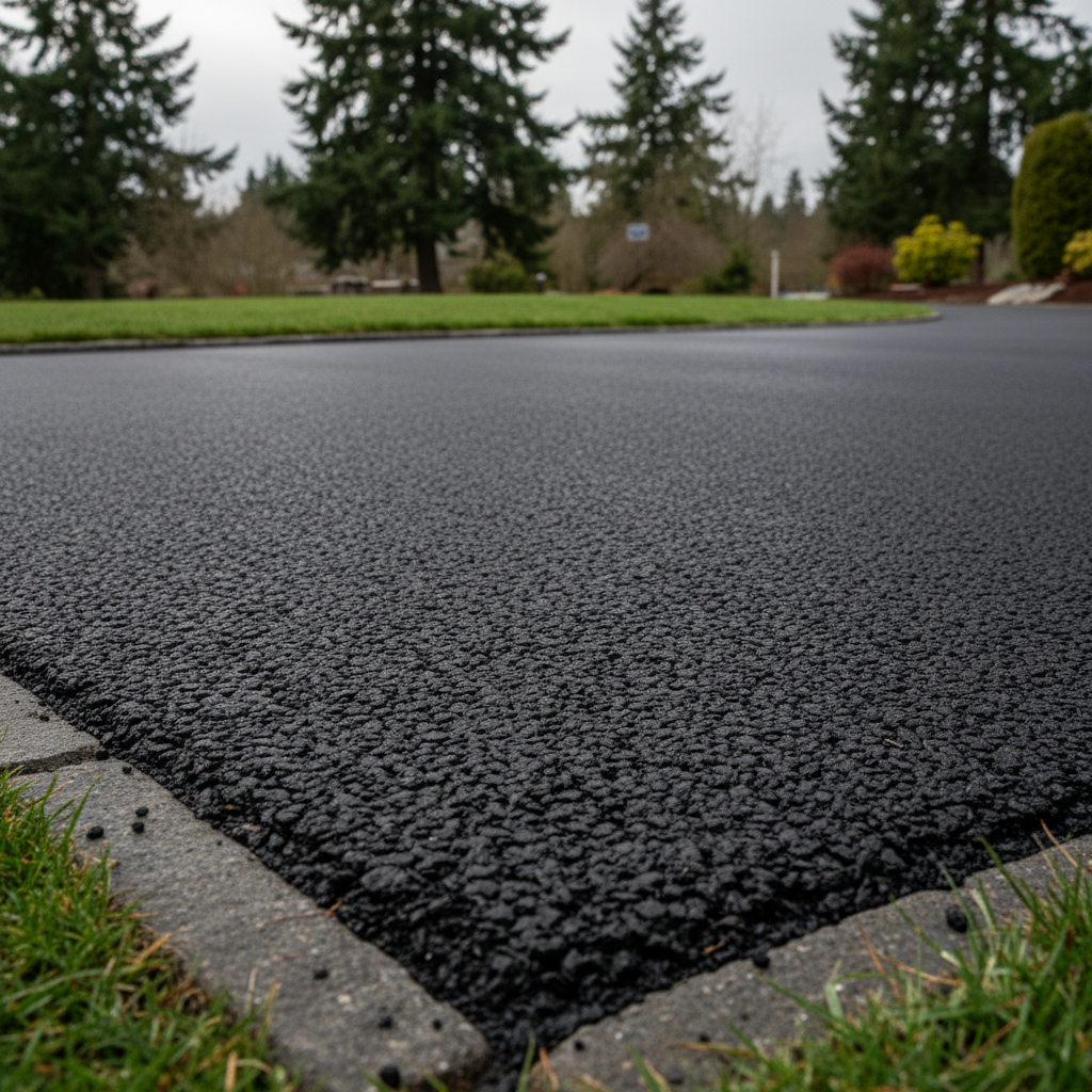 Completed residential asphalt work at a residential property in Bellevue, WA