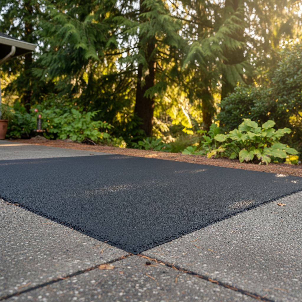 Completed asphalt patching work at a residential property in Woodinville, WA