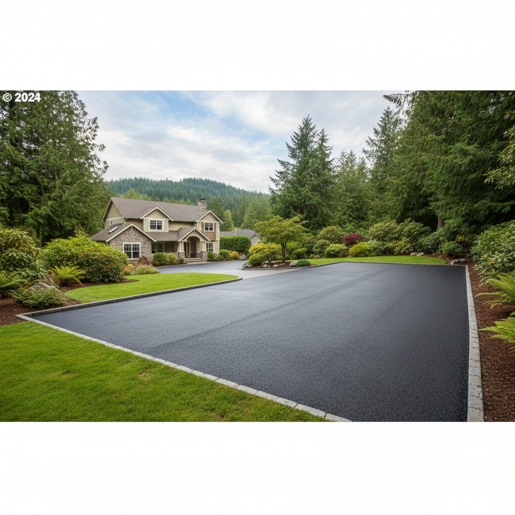 Completed commercial asphalt work at a residential property in Woodinville, WA