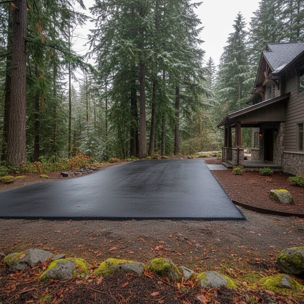 Completed commercial asphalt work at a residential property in Seattle, WA