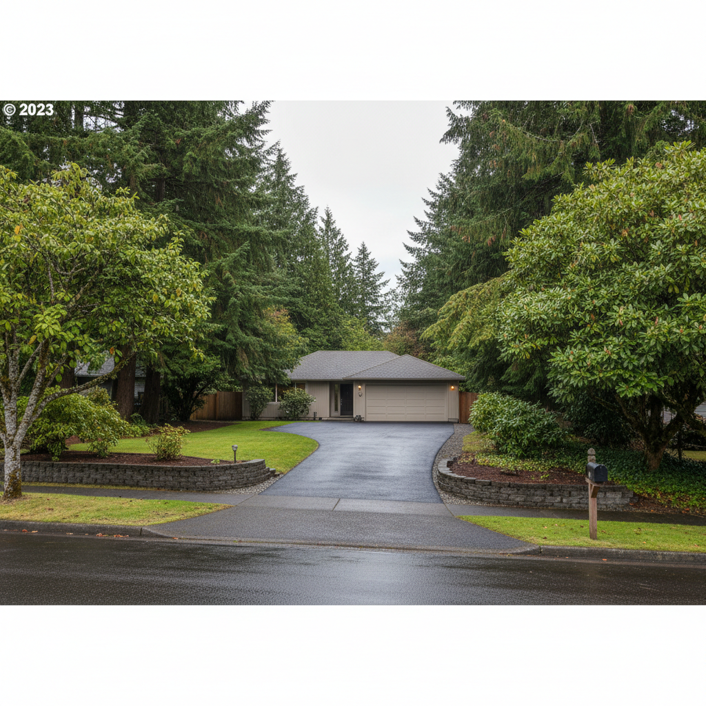 Completed asphalt sealcoating work at a residential property in Seattle, WA