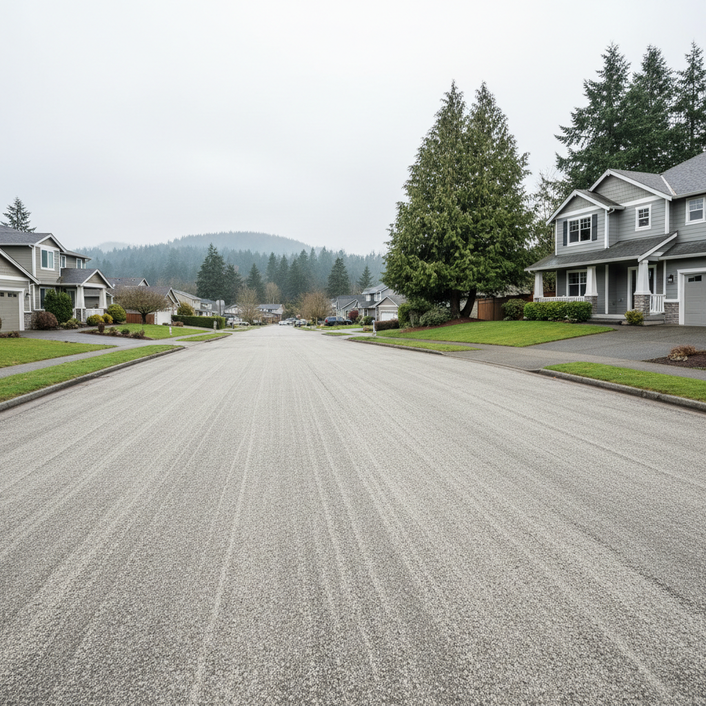 Completed asphalt milling work at a residential property in Renton, WA