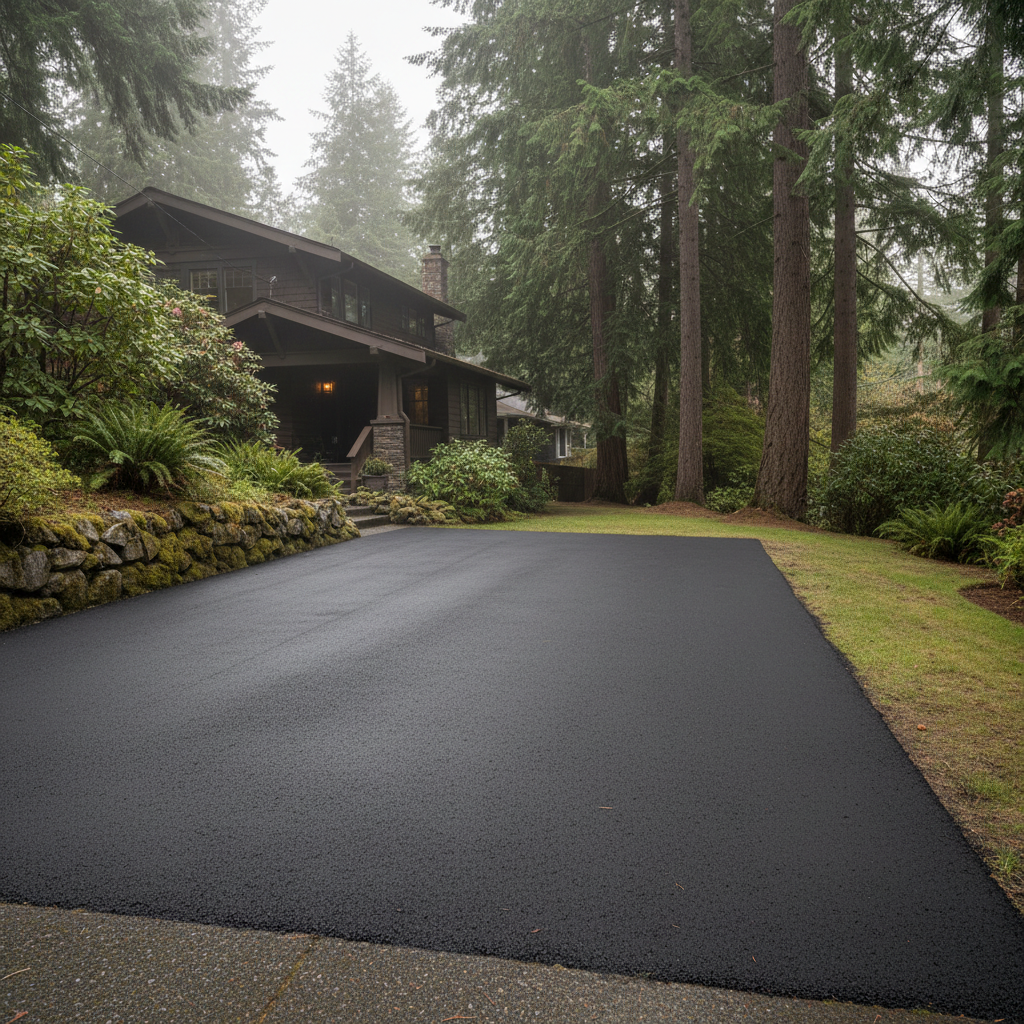 Completed asphalt repair work at a residential property in Seattle, WA