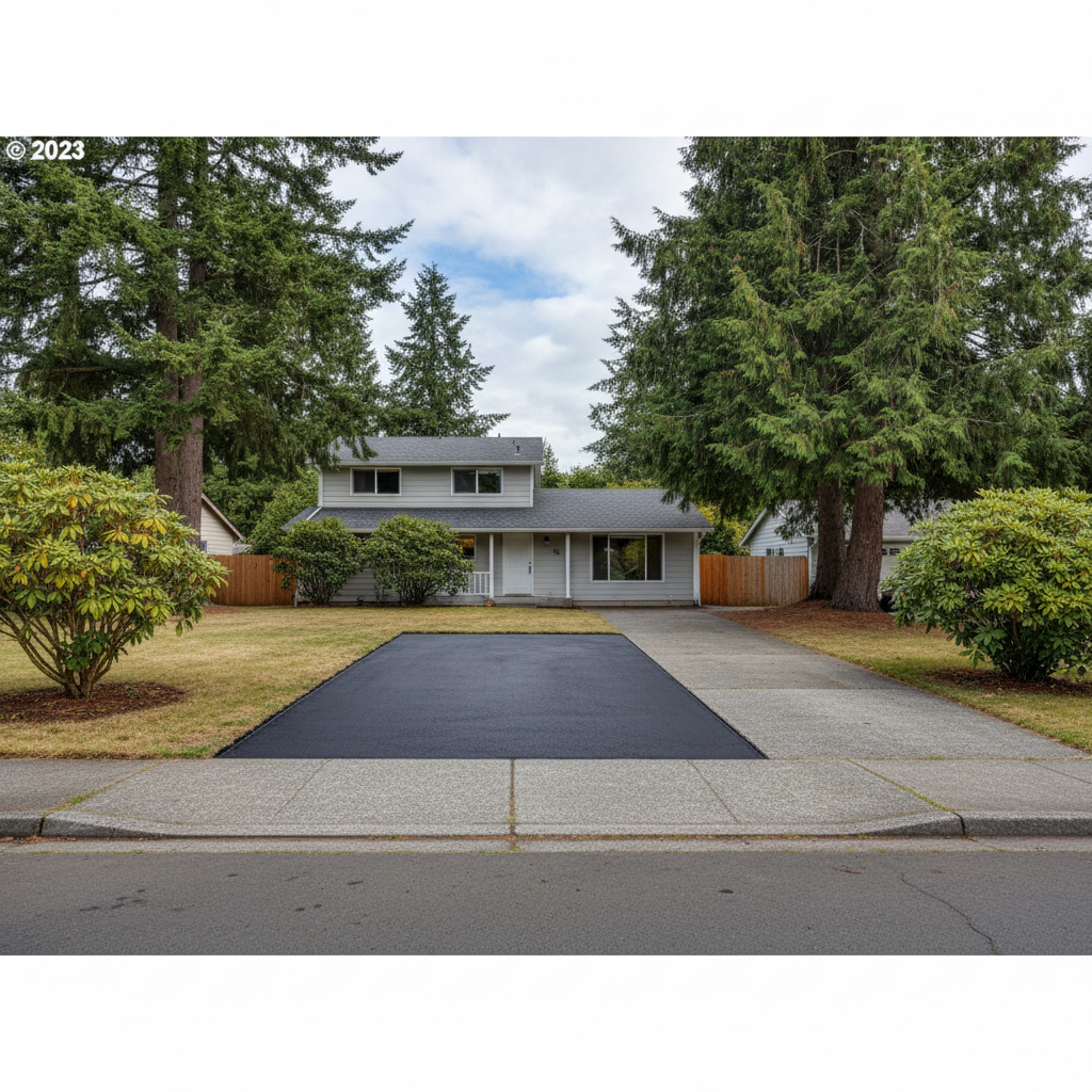 Completed asphalt repair work at a residential property in Federal Way, WA