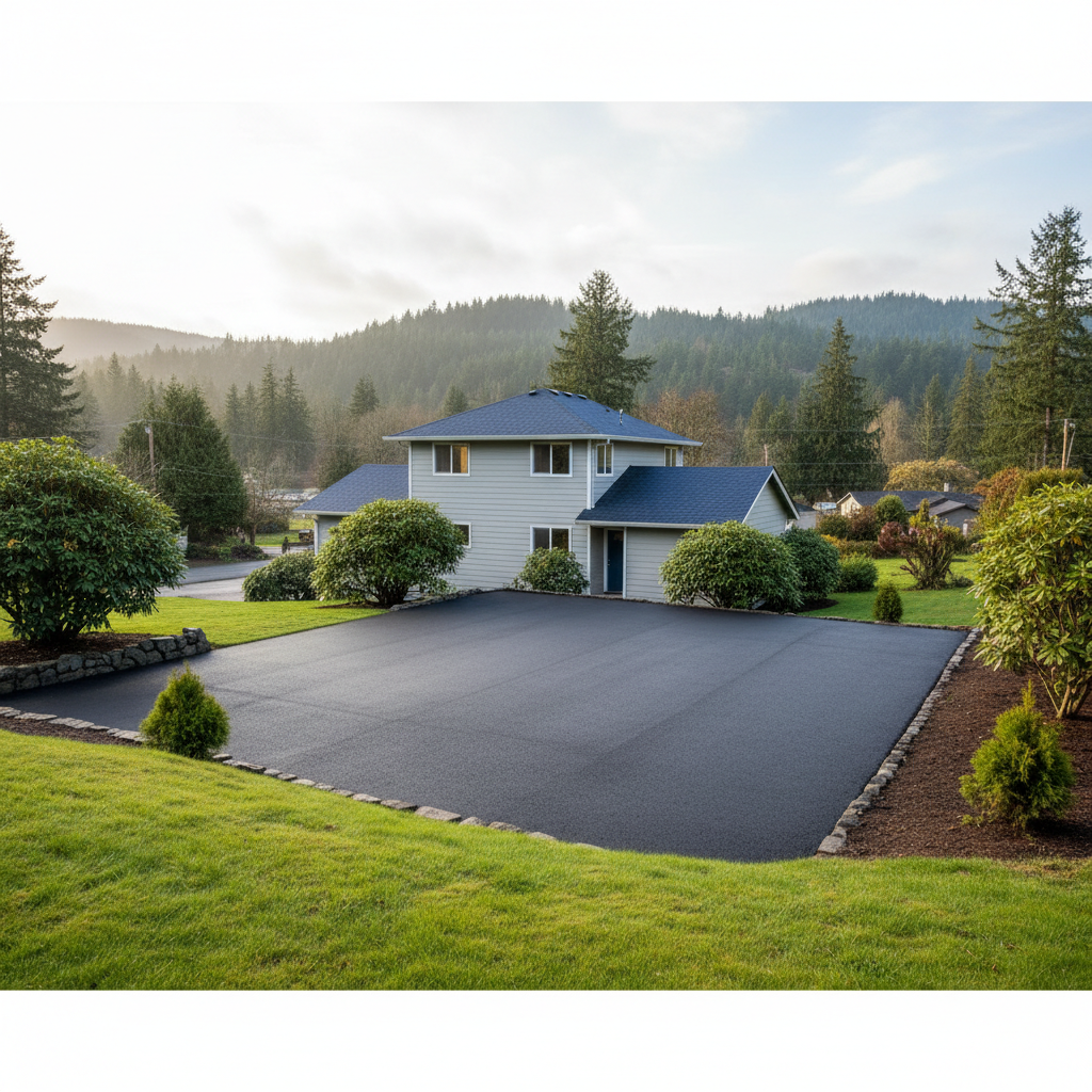 Completed parking lot paving work at a residential property in Federal Way, WA