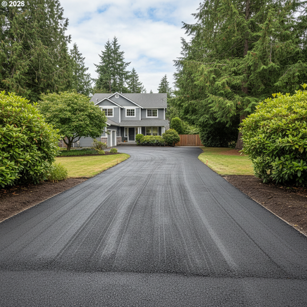 Completed asphalt milling work at a residential property in Federal Way, WA