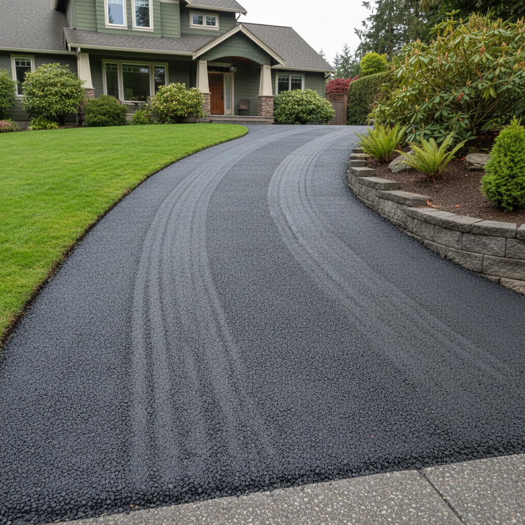 Completed asphalt milling work at a residential property in Edmonds, WA