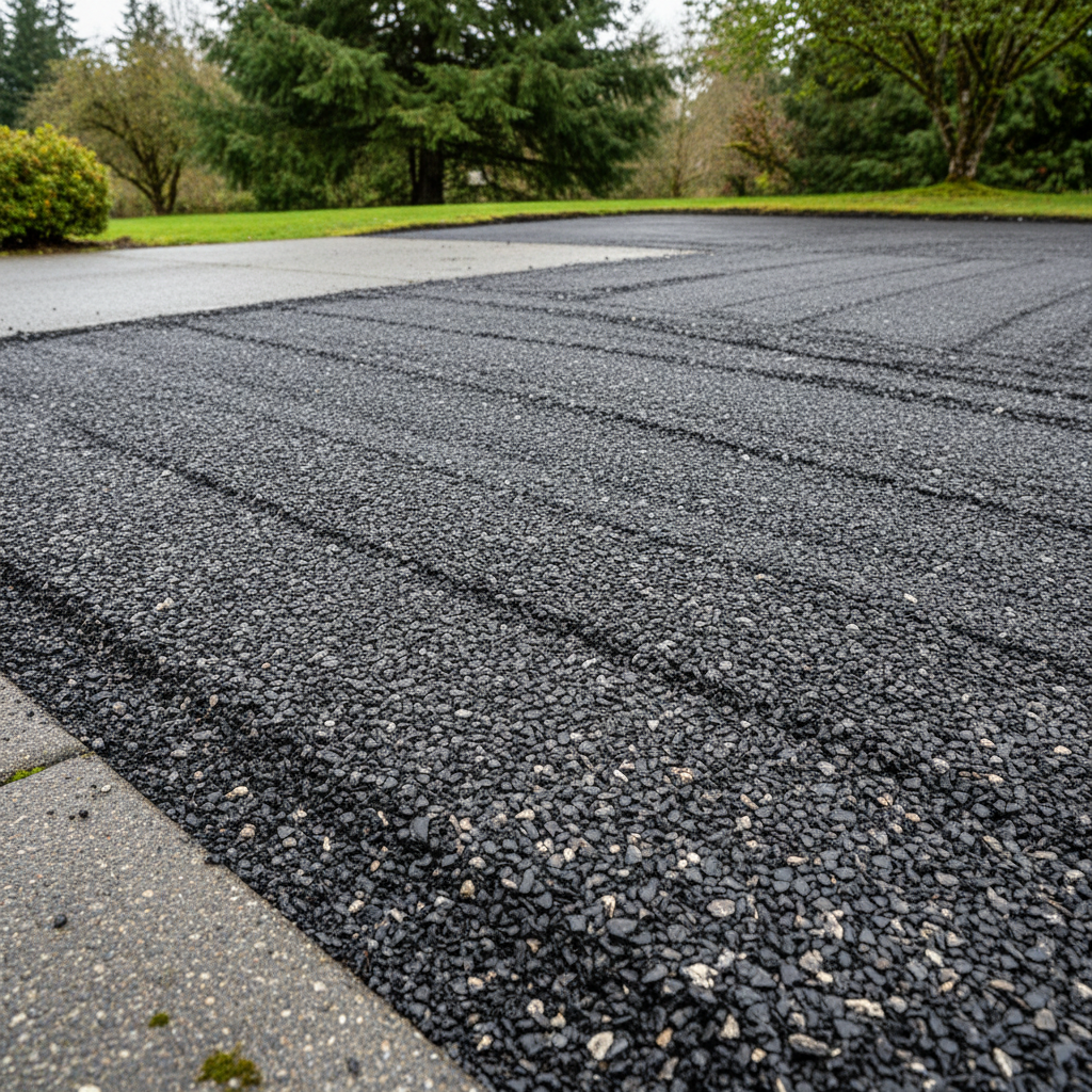 Completed asphalt milling work at a residential property in Bremerton, WA