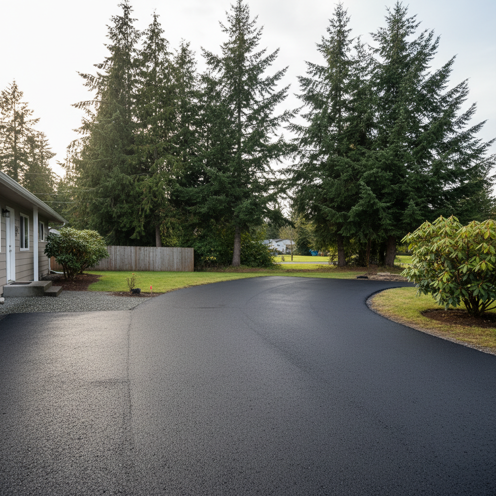 Completed commercial asphalt work at a residential property in Lakewood, WA