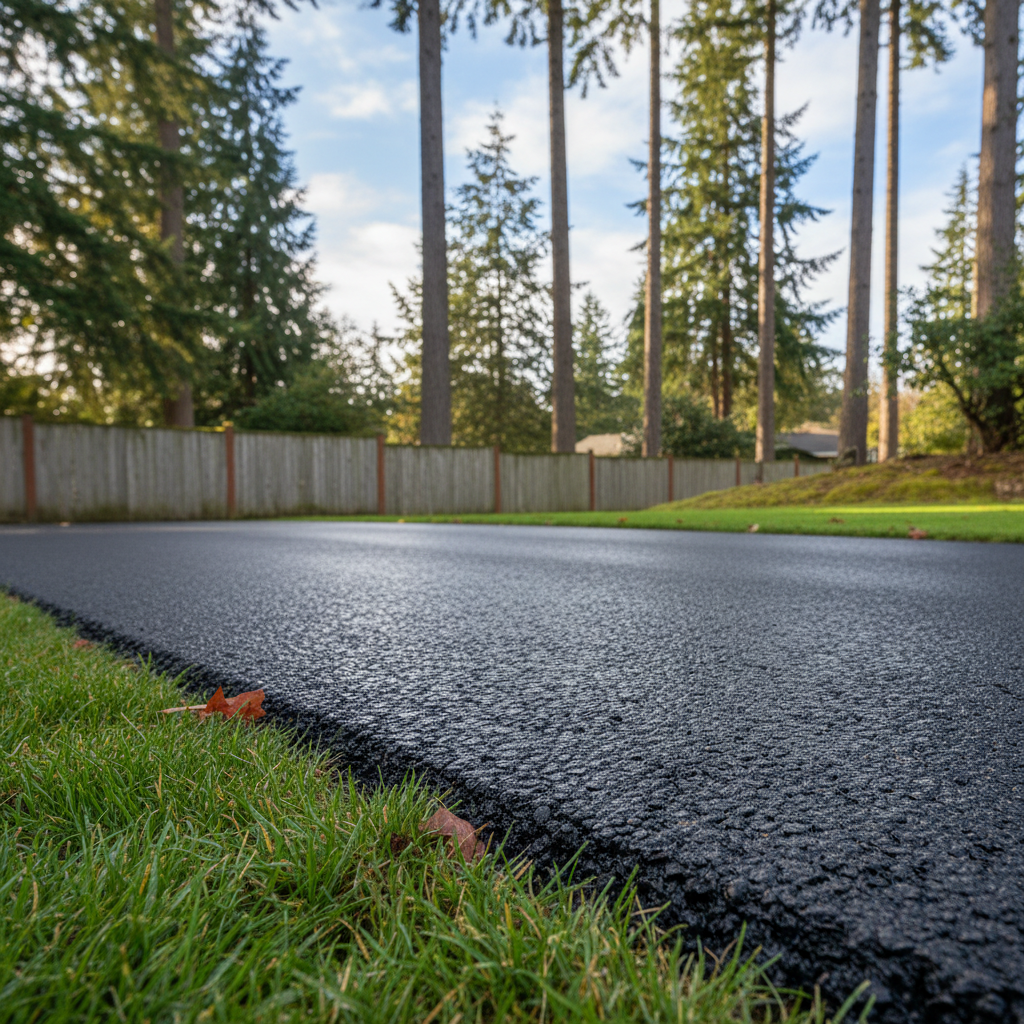 Completed residential asphalt work at a residential property in Kent, WA